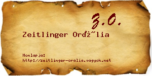 Zeitlinger Orália névjegykártya
